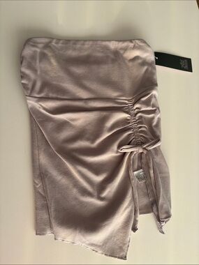 Wild fable Strapless Ruched Side-Tie Satin Skirt - Dusty Mauve women XS